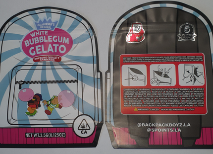 White Bubblegum Gelato Calibags Backpack 12.5x10.5cm